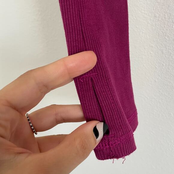 Free People Movement Cardigan Women S Purple Snap Thumbholes Collared Athletic - Picture 13 of 14